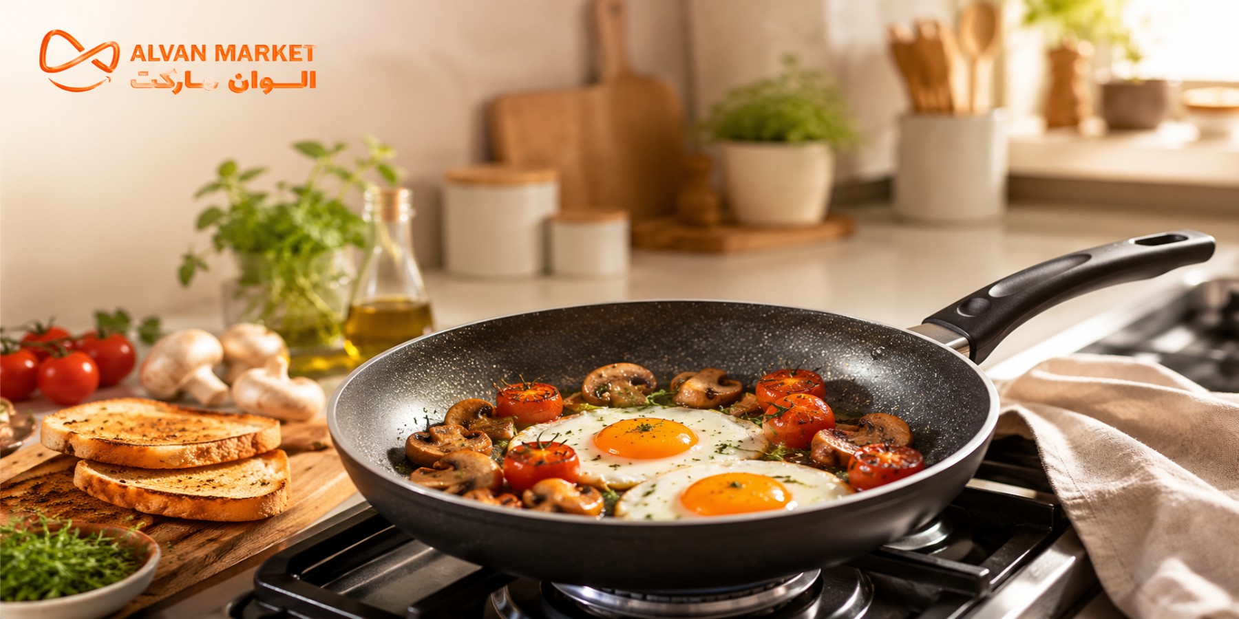 خرید ماهیتابه نچسب گرانیتی رژیمی و گریل از الوان مارکت